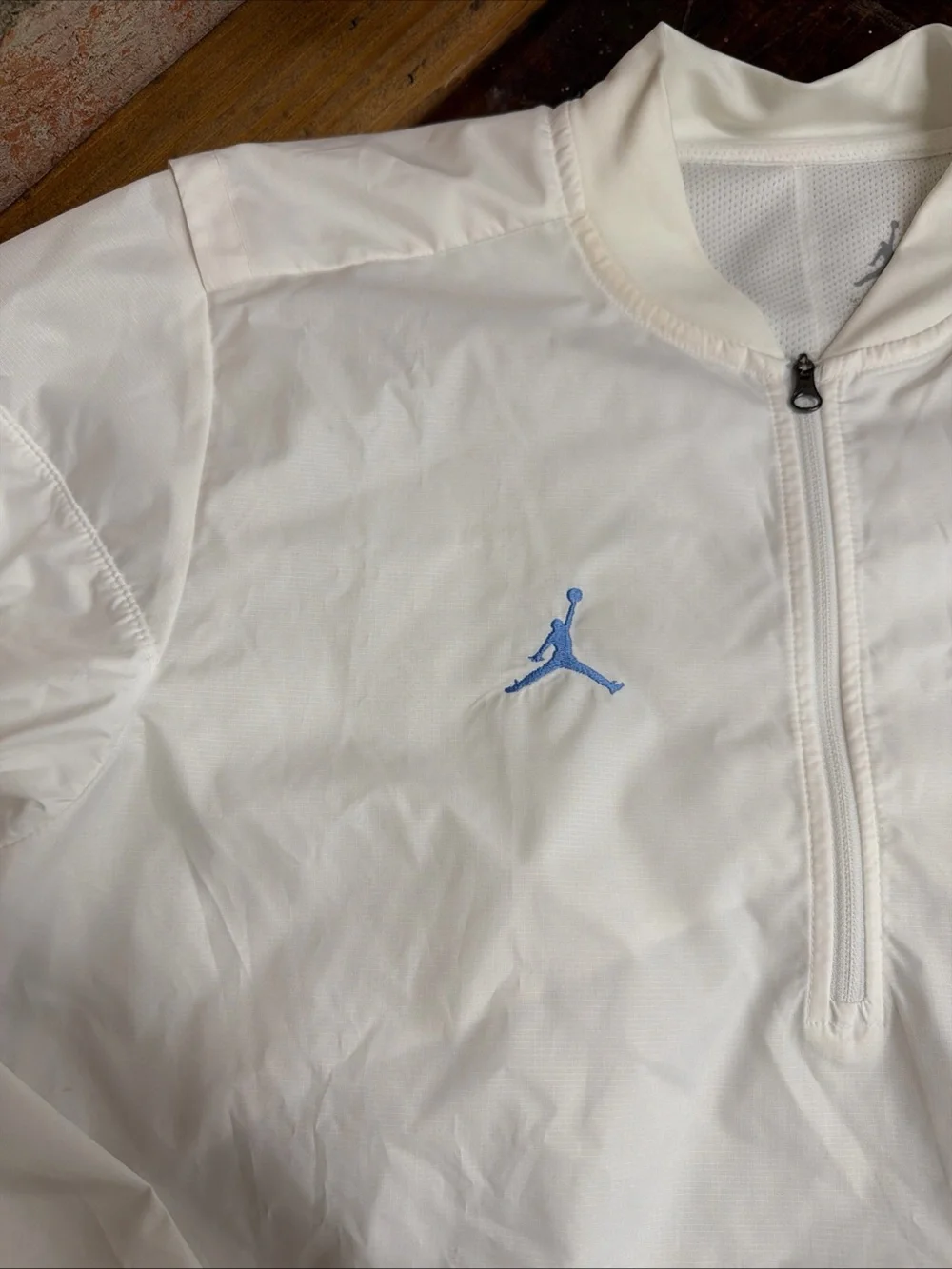 Jordan White Mesh Pullover with Gray Jumpman